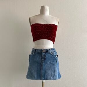 handmade red velvet abstract bandeau